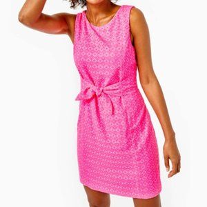 Brand New Lilly Pulitzer Clarise Shift Dress Size 14 in Bright Pink Eyelet